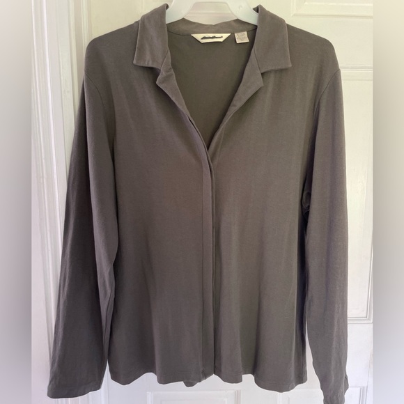 Eddie Bauer, extra large jacket or button-down top layering piece gray green - Picture 7 of 7